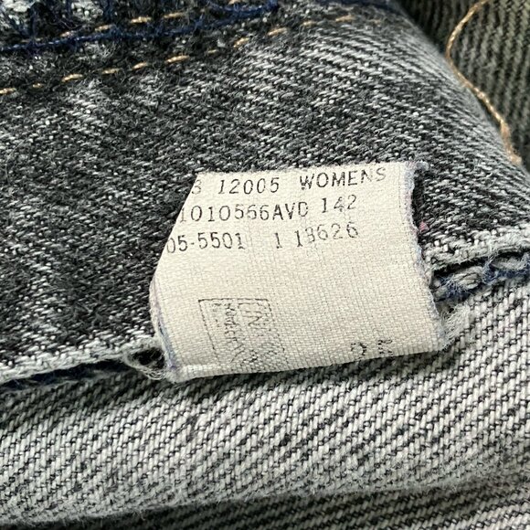 Vintage L.L. Bean Jeans Womens 12 Black Acid Wash Raw Hem High Rise Tapered Mom - Picture 10 of 12